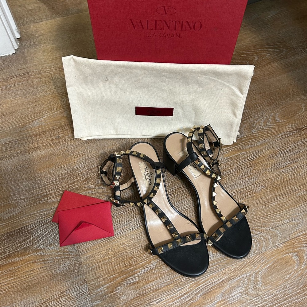 Valentino Rockstud Calfskin Ankle Strap Sandal 60 mm